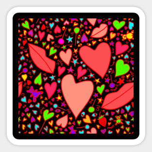 Love bright hearts kiss Sticker